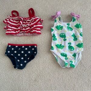 Baby Girl Swimsuit Bundle SZ 6M and 6-9M
